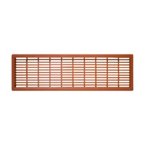 Rejilla 60×221 disponible en blanco, almendra, cerezo, gris y negro para ventilación pasiva en espacios estrechos. Fácil instalación y acabado estético.