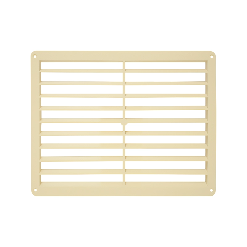 Rejilla 179x232 Taviexport para ventilación de muebles, armarios y nichos. Disponible en blanco y negro. Diseño práctico, fácil instalación y flujo de aire eficiente.