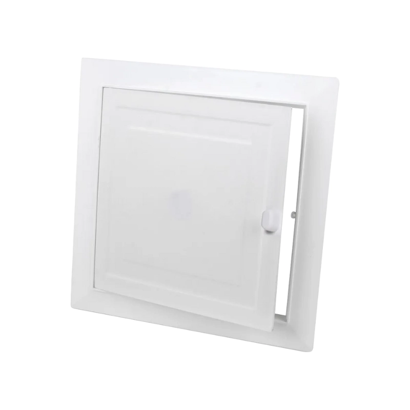 Tapas de registro con nicho de 15×15 cm a 30×30 cm, profundidad 2.5 cm, fácil instalación en muros, acceso discreto a cajas de paso y mantenimiento.